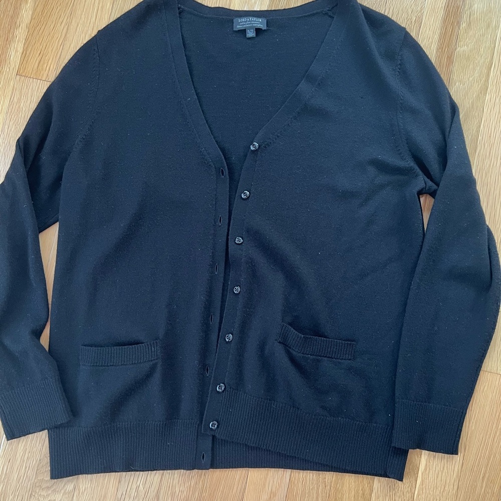 Lord & Taylor Men's Classic Black Cardigan